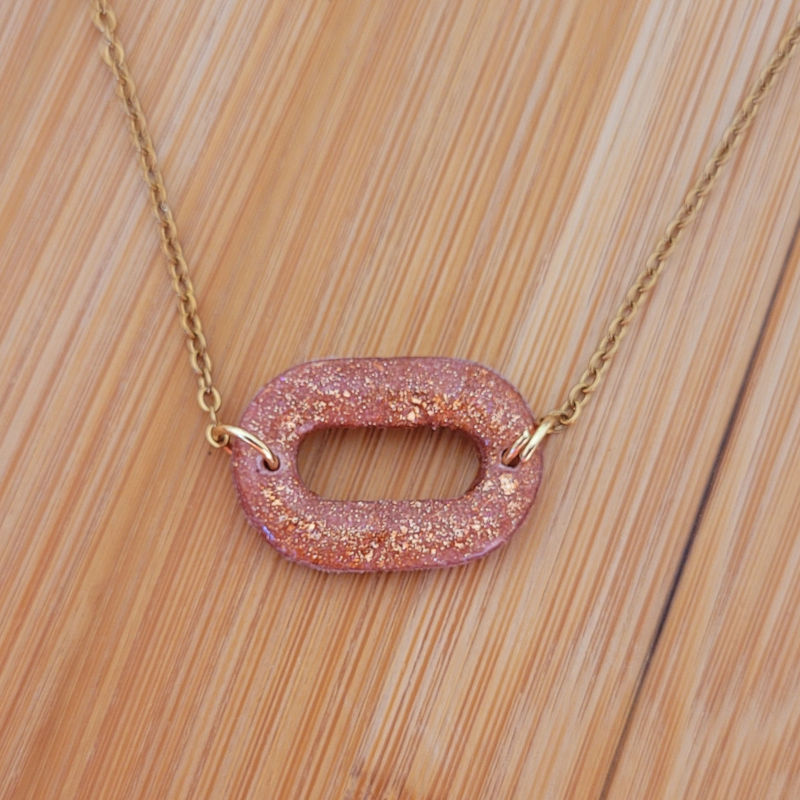Collier Mia pailleté rosé cuivré