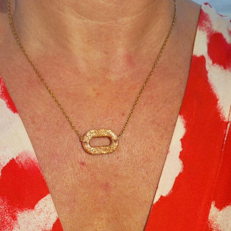 Collier Mia pailleté rosé cuivré