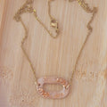 Collier chaîne doré Mia beige rosé feuille d'or rosé cuivré