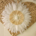 Jujuhat "Eclat d'Ivoire" en plume blanche et raphia naturel