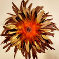 Jujuhat "Sahara Ebène" en plume marron doré orange et touche de vert profond