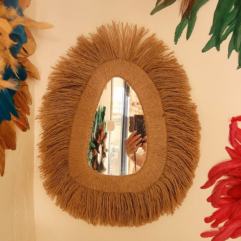 Miroir "Nomade" en jute naturelle