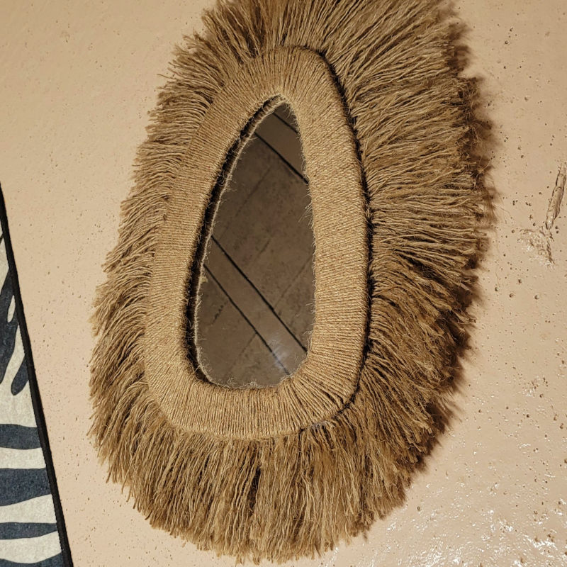 Miroir "Nomade" en jute naturelle